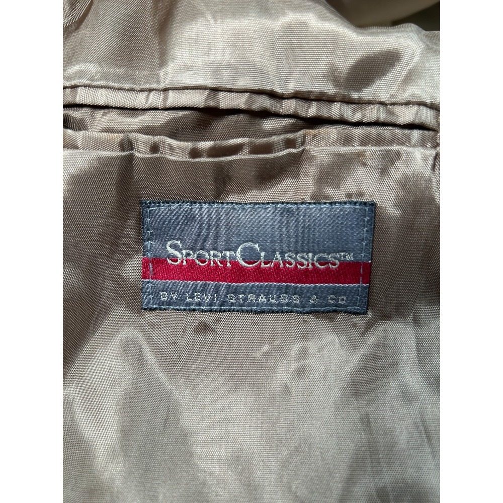 Vintage Levi's Blazer Men's 44 Beige Sport Corduroy Lined Elbow Patch USA Made - Picture 3 of 11